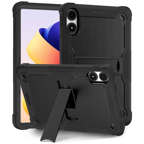 Vakarey für Xiaomi Redmi Pad 2 Pro Hülle Kinder Stoßfest Hülle für Redmi Pad Pro 5G 12.1 Zoll Schwarz