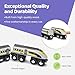 Maxim Enterprise, inc. Wooden Bullet Train, Wooden Train Set of 2 Modern Engines 1 Sleek Passenger Car with Magnetic Connectors, Compatible with Thomas & Friends, BRIO, Other Major Brands