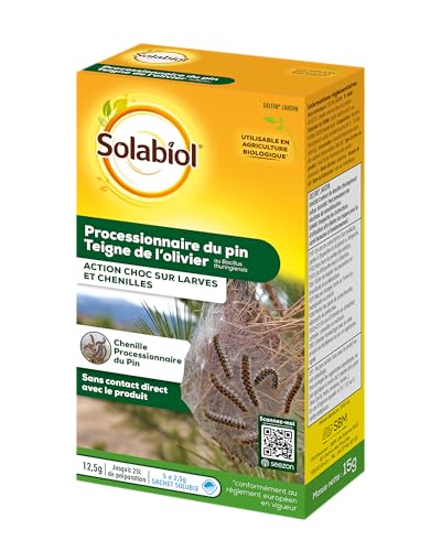 SOLABIOL Anti Processionnaires du Pin - Agit Contre Chenilles & Larves - Traitement Choc - Utilisable En Agriculture Biologique - Jusqu'à 25L De Solution -...