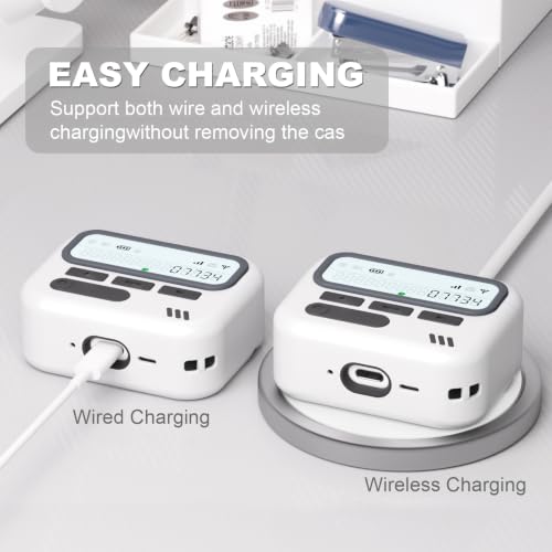 Image of for AirPods Pro 3 Case with Safty Lock,Retro Inspired Pager Style (White)