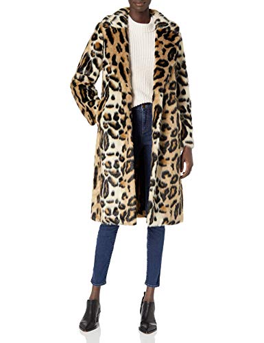 RACHEL Rachel Roy Women's Faux Fur Long Coat, Leopard, L