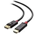 Cable Matters Unidirectional 4K DisplayPort to HDMI Cable - 10ft, Gold-Plated DP to HDMI Cable, Display Port to HDTV/Monitor/Projector Conversion Cord