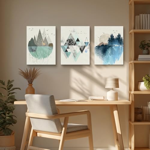 hyidecorart Abstrakte Bilder Wohnzimmer Berge Leinwand Gemälde 30x40 cm – Ansicht 2