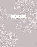 2019 Weekly Splendid Planner: Simple Muted Coral Reef Print Weekly Dated Agenda Diary Book, 12 Months, January - December 2019