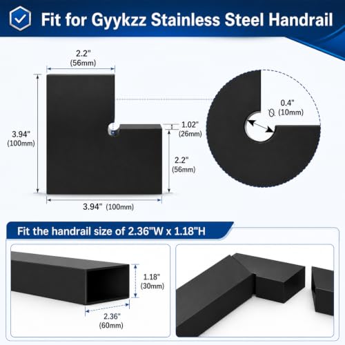 Image of 4 Pack Corner Connector for 2.36 inch x1.18 inch Stainless Steel Handrail