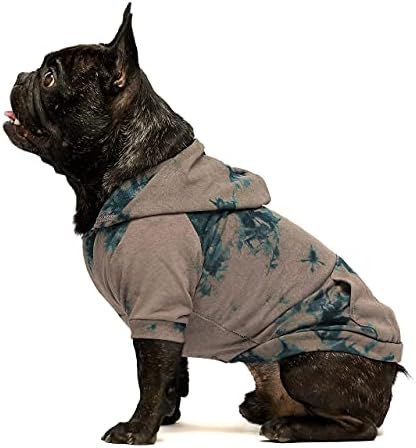 Fitwarm Tie Dye Dog Hoodie Puppy Sweatshirt Pocket Doggie Winter Clothes Sweatshirt Pet Hooded Coat Cat Jackets Apparel Medium