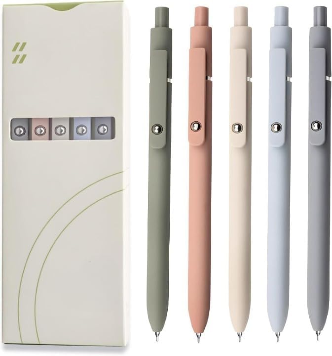 Image of Star Traveler Ballpoint Pens Set - 5PCS Smooth Writing Pens for Journaling, Note-Taking, Office & School, 0.7mm - High-End Stationery Set for Women & Men