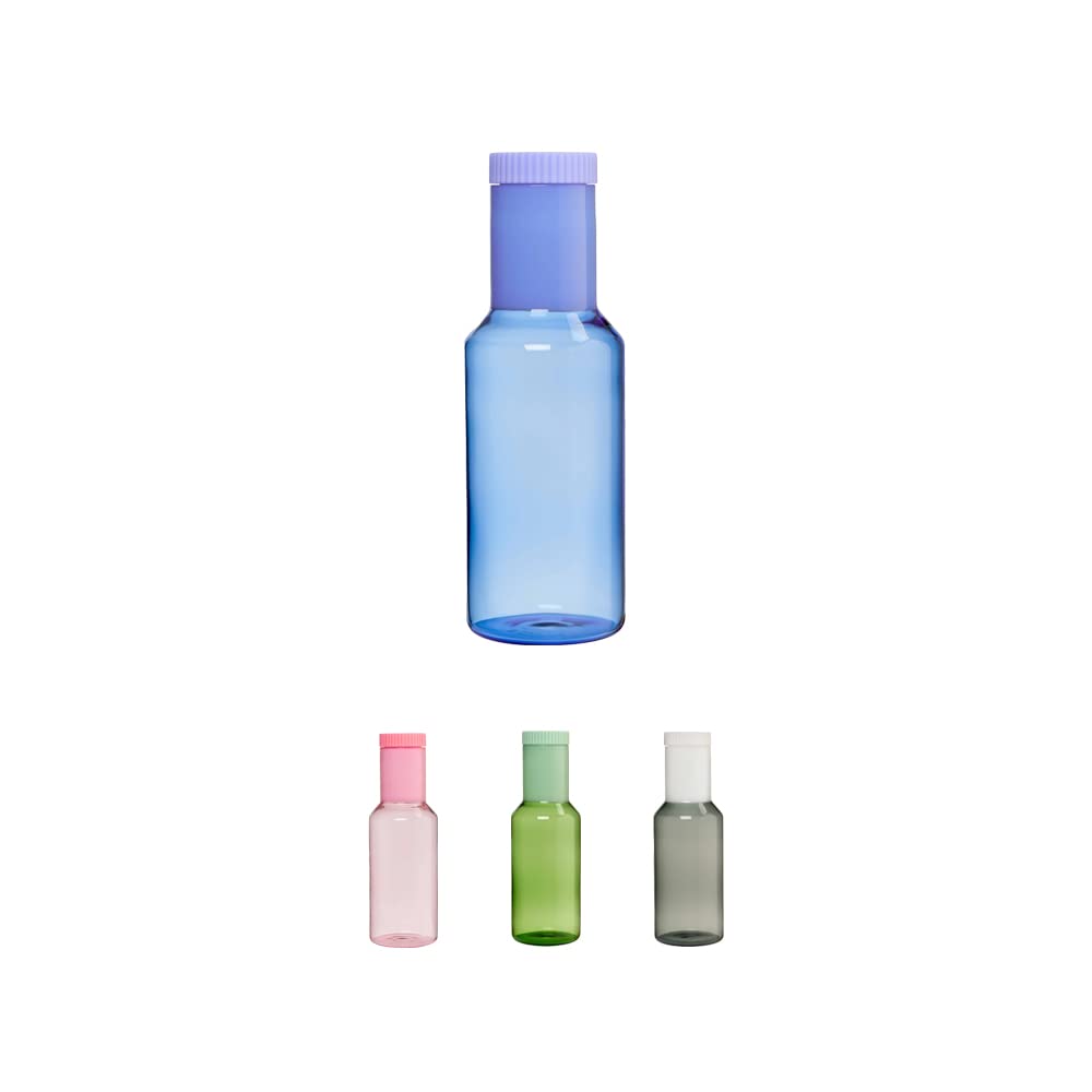 Design Letters Jarra de cristal con tapa, 1 L, jarra de agua, jarra de borosilicato, jarra de agua con tapa, apta para lavavajillas, jarra de cristal, jarra de té helado para bebidas caseras té helado