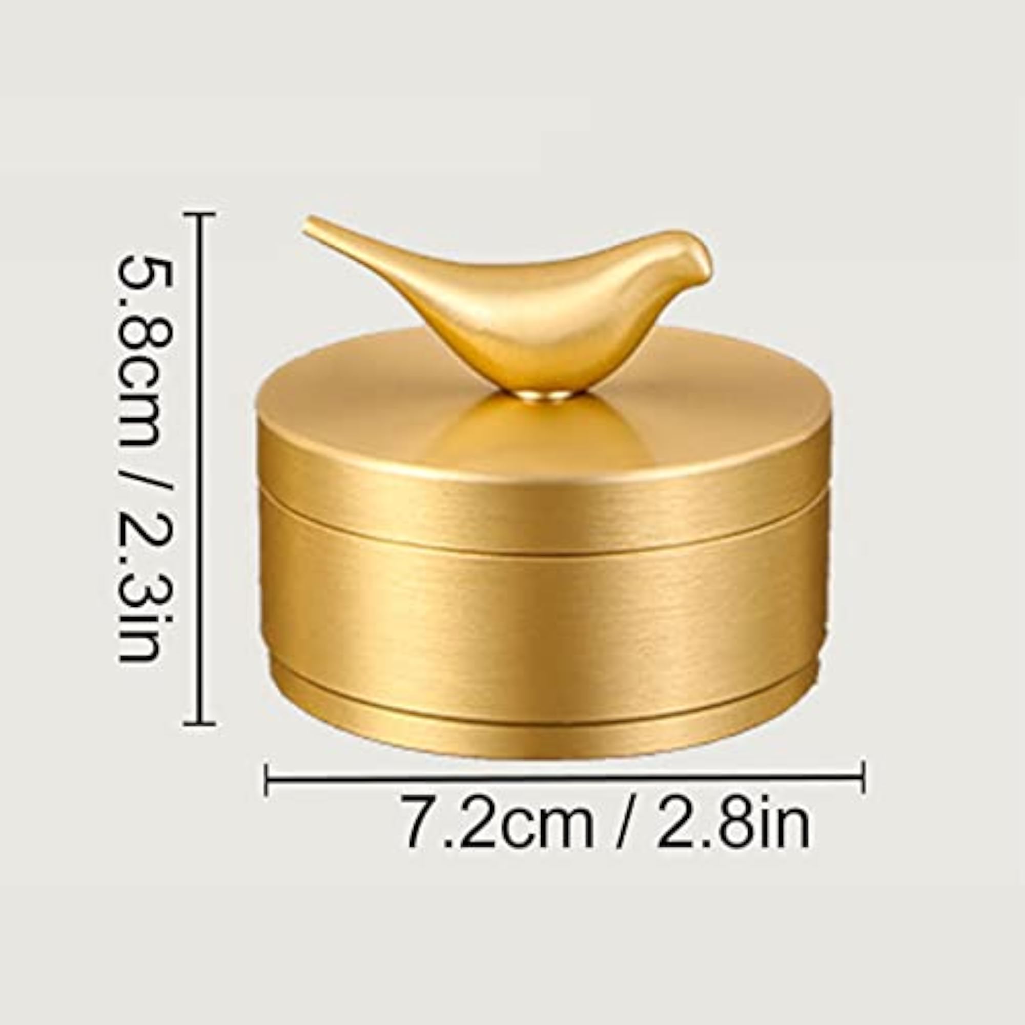 Windproof Gold Ashtray Bird Statue Brass