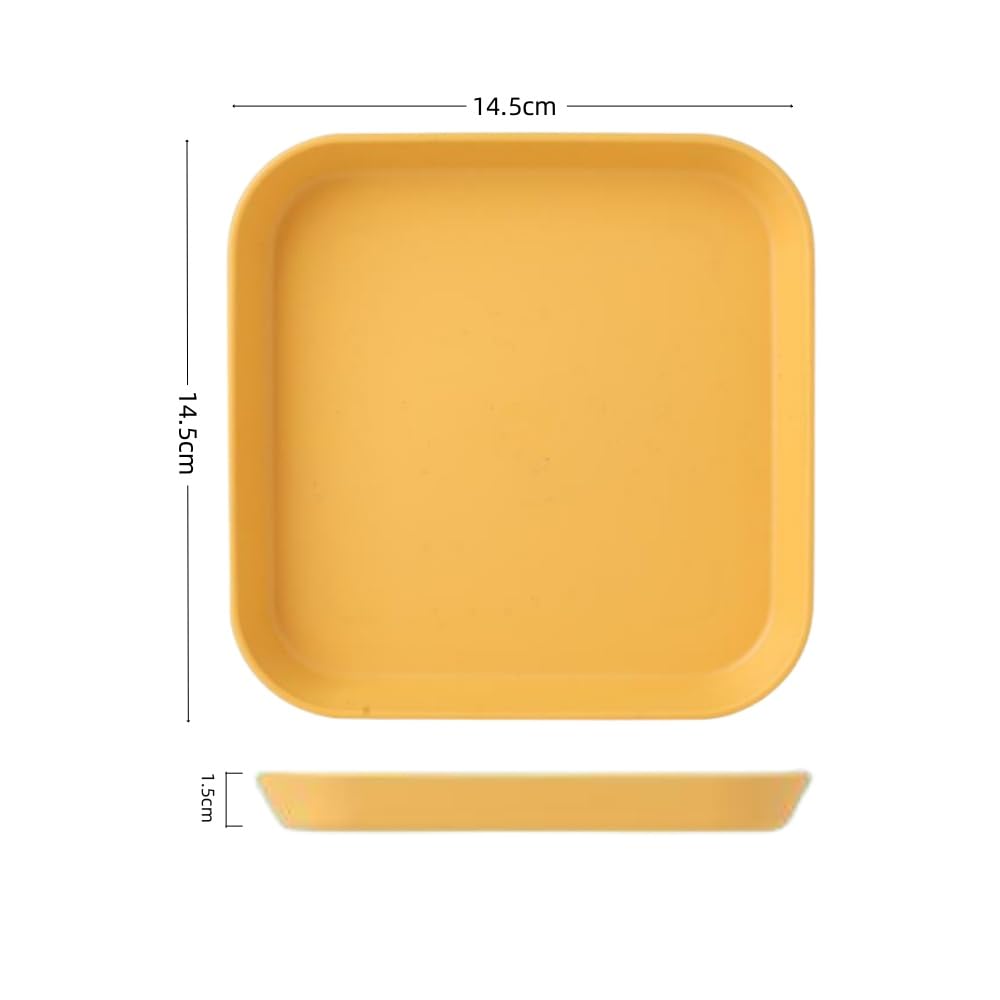 Set 4 Ciotole Piatte Quadrate per Gatti 14.5cm per Cibo Umido