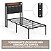 Yaheetech Bettrahmen 90 x 190 cm Metallbett Bettgestell aus Metall, Modern Jugendbett mit Lattenrost, Doppelbett Einzelbett Schwarz 41cm H