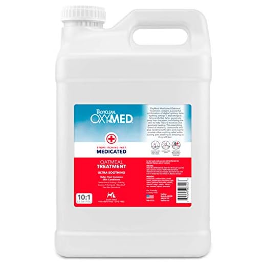 TropiClean OxyMed Medicated Anti Itch Conditioning Treatment For Pets, 2.5 Gal - Made In USA - Stops Itching Fast - Soothing Relief For Skin Issues Like Seborrhea, Eczema, Bite & Yeast Dermatitis