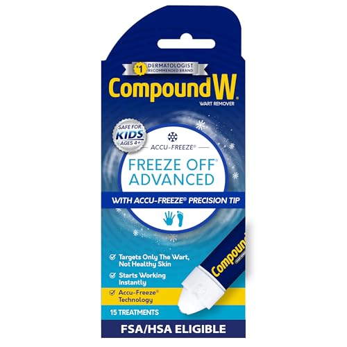Image of Compound W Freeze Off Advanced Wart Remover, Precision Tip Accu-Freeze Applicator, 15 Wart Removal Treatments