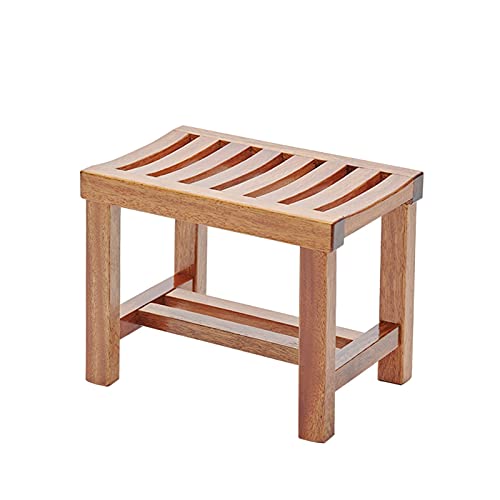 Banc de douche en bois de qualité supérieure et repose-pieds antidérapant