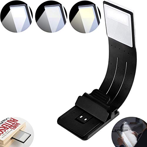 Kindle Luces, Toolove Lámpara de Lectura LED Recargable USB, Libro Luz LED Plegable con Clip para Libros, Revistas, eReader, eBook, Tableta, Kindle, iPad, Viajes, etc. (Negro)