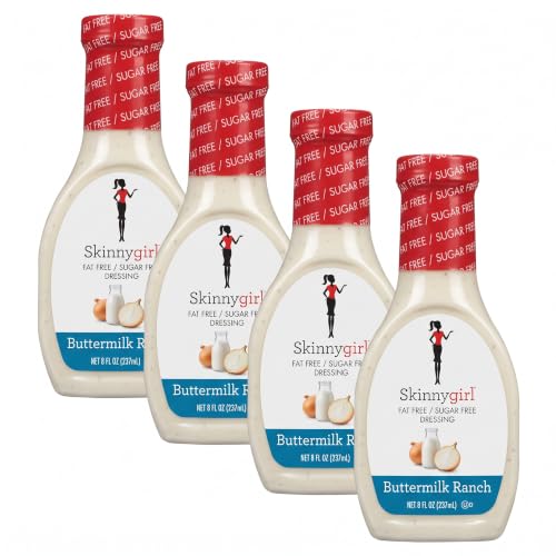 Skinnygirl Fat-Free Salad Dressing, Sugar-Free Buttermilk Ranch, 8 Ounce (Pack of 4)