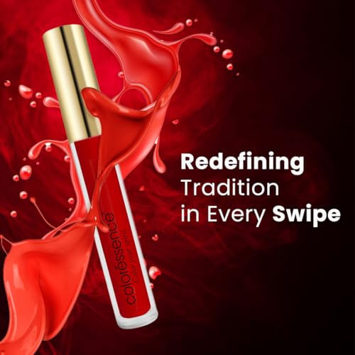 Image of Coloressence Eternal Matte Liquid Sindoor, Maroon, 3ml | Quick Dry | Long Lasting | Sponge Tip Applicator | Highly Pigmented | Waterproof | Easy Application