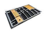 Generic Lana Solution Besteckeinsatz für 80er Schublade, 462 mm x 712 mm, Silber