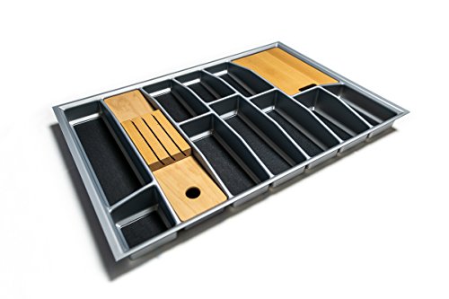 Generic Lana Solution Besteckeinsatz für 80er Schublade, 462 mm x 712 mm, Silber