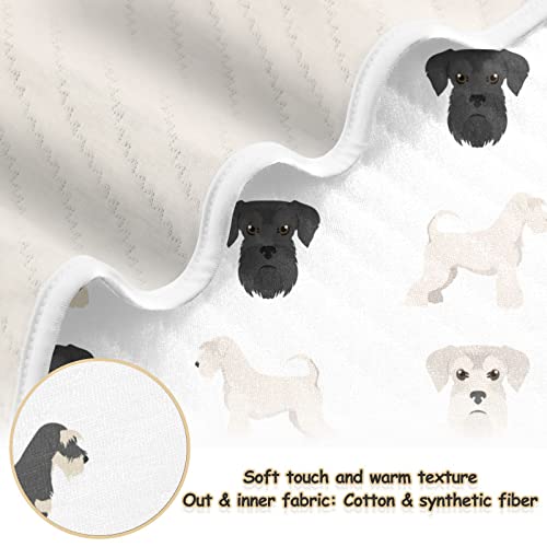 Image of Swaddle Blanket for Infants, Miniature Schnauzer Dogs, Cotton, Lightweight Soft Swaddling Blanket for Crib, Stroller, Nursery, 30X40 in