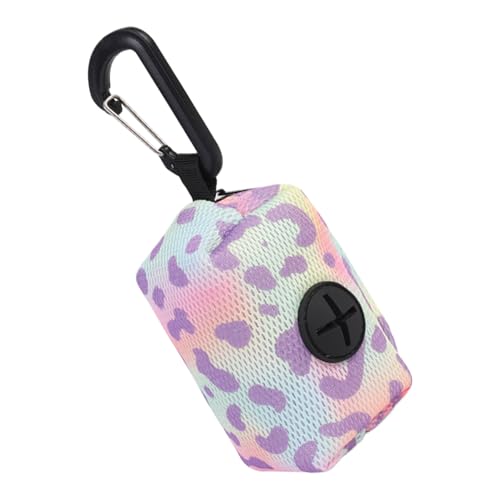 Bolsas para excrementos para perros, dispensador portátil de desechos de perros con bolsa de almacenamiento con cremallera y clip, soportes compactos para bolsas de excrementos de perro para correas