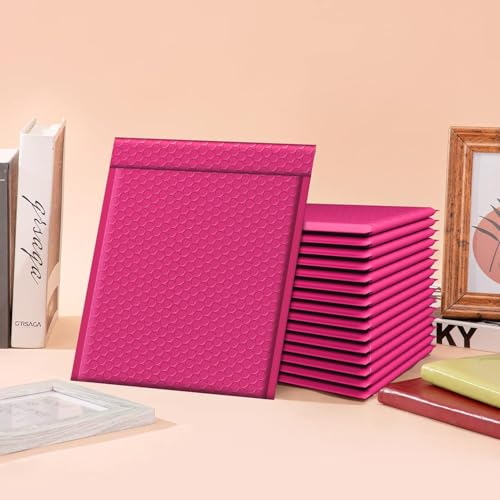 Image of Fuxury Bubble Mailer 8.5x12 Inch 250 Pack Self-Seal Adhesive Padded Envelopes Bulk, Water Resistant Padded Mailers for Mailing,Packaging,Small Business,Shipping, Hot Pink #2
