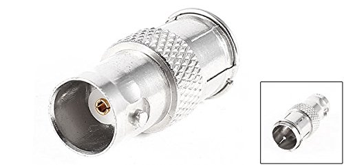 Adaptador uxcell BNC hembra a F tipo macho plateado miniatura 2