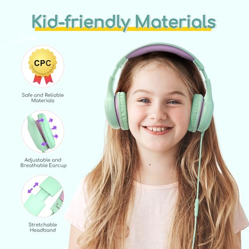 Image of EarFun K1 Kids Headphones Wired with Mic, Volume Limit Headphones for Kids