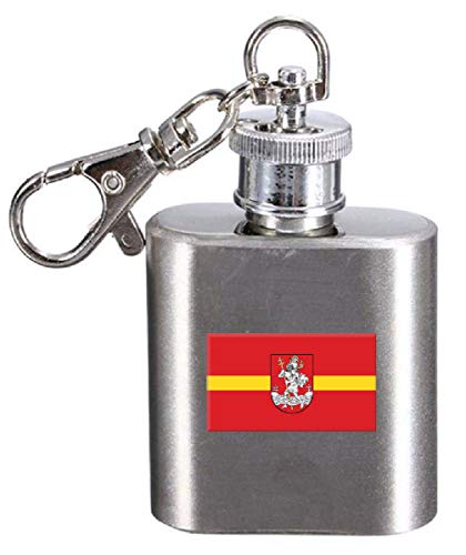 Flachmann Schlüsselanhänger mit Gravur Vilnius City Litauen Flagge