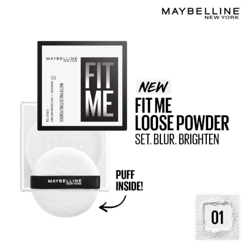 Image of Maybelline Fit Me Loose Powder 16h Brightening Pore-Blurring Oil-Control Waterproof Longlasting Natural Coverage - 01