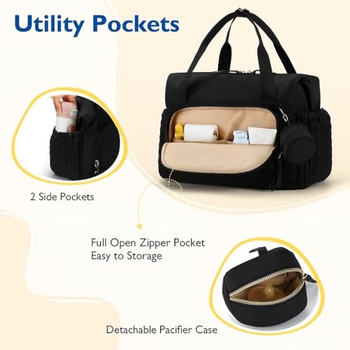 Image of Baby Diaper Bag | Diaper Bag for Mothers For Travel | Baby Bags For Mothers Carry | Baby Diaper Bag For Mother For Travelling | Lugguage Nappy Handbags with Changing Mat