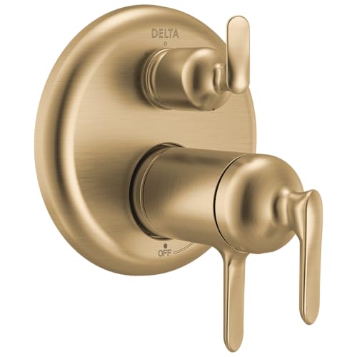 Delta Bonacci - Kit de moldura termostática de doble función con desviador integrado de 3 vías, desviador de válvula de sistema de ducha dorado cepillado, Lumicoat Champagne Bronze T27T845-CZ-PR