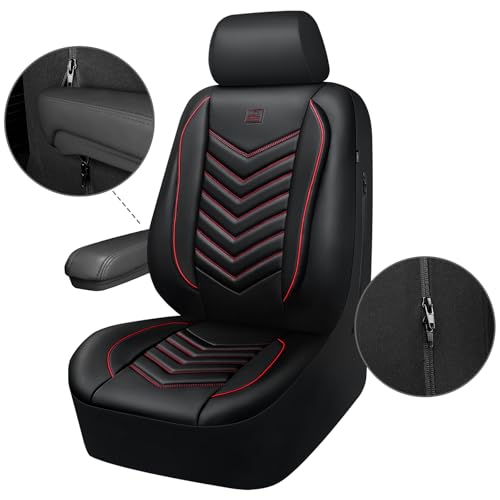 CAR PASS 3D Foam Faux Leather Seat Covers Full Set, Red Waterproof Leather Seat Cover for Cars,Luxury Universal Fit for SUV Truck Sedan Automotive,Armrest Airbag Compatible Anti-Slip,Black and Red by CAR PASS - Used condition - Image 9