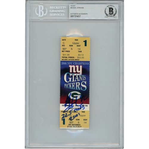 Michael Strahan Autographed New York Ticket Stub 22.5 Sacks