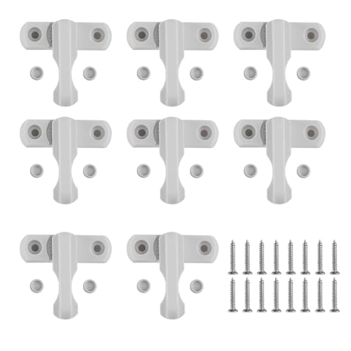 8 Stück Fenstersicherung Einbruchschutz, Fensterschloss, Fenster Sicherheitsschlösser, Fensterriegel Türflügel Störsender, Sash Jammer für UPVC PVC Türen Fenster Sicherung(Weiß)