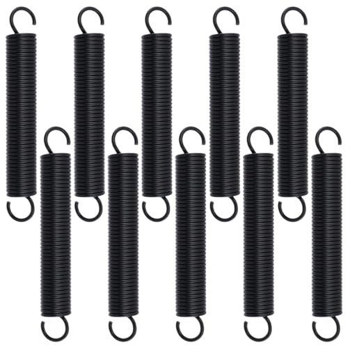 Image of Mcredy 10 Pcs Extension Springs Black 2.76 Inch Stainless Steel Mechanical Small Extension Spring with Dual Hooks for Home Repairing