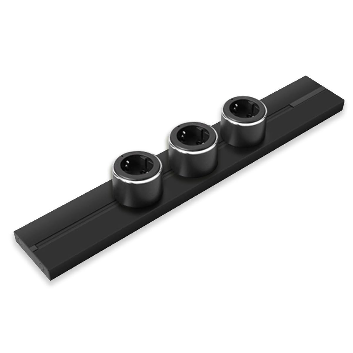 Steckdosenschienensystem Track Aufputz 50 cm + 3 Schuko Steckdosen Stromschiene