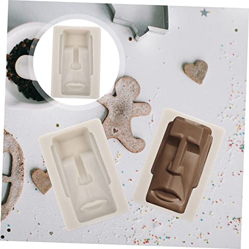 4 Pcs Moldes De Pedra De Moai Bandeja De Cubos De Gelo Cabeça Moai Chocolate De Silicone Moldes Para