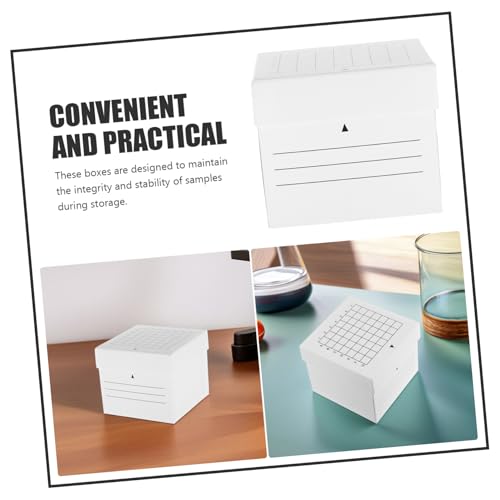 Holibanna Lab Sample Freezer Box with Lid for Tubes Cardboard Storage Organizer for Efficient Sample Management Laboratories Freezer Safe and Versatile for Test Tubes