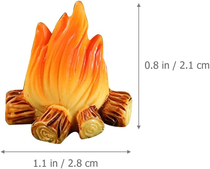 Luxshiny 24Pcs Miniature Campfire Fire Ornament Decor Model Fire Model Handicraft Fake Fire Pretend Resin Bonfire Model Miniature Decoration