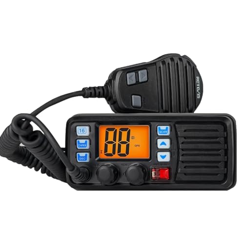 Retevis RM20 Marine VHF Radios Fixed Mount, Marine Band Radio with Built in GPS, DSC, IP67 Waterproof, High Power, NOAA Weather, International Channels, Ship to Shore Radio for Boats(Black)