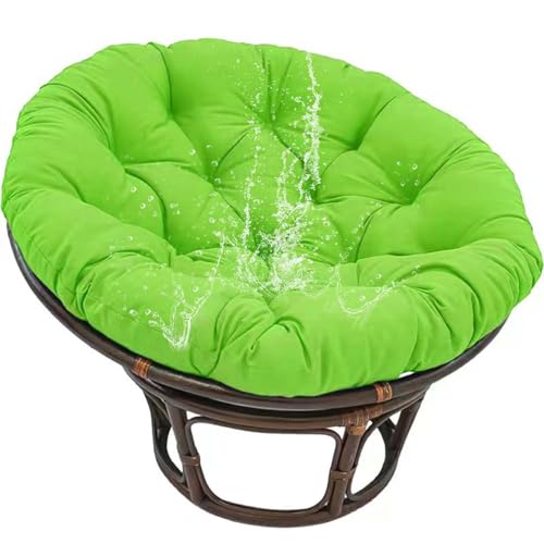 Cojín redondo de 110 cm para sillón de ratán exterior en color verde fruta 2