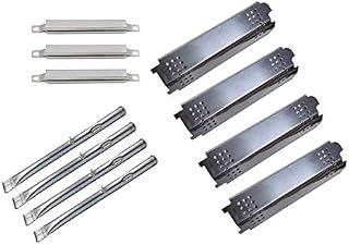 Wondjiont BBQ 4Pack Grill Burners,4Pack Heat Plate and 3Pack Crossver Tube Replacement Parts