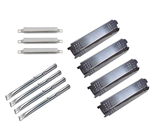 Wondjiont BBQ 4Pack Grill Burners,4Pack Heat Plate and 3Pack Crossver Tube Replacement Parts