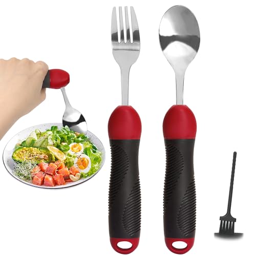 Comparison: Best Utensils For Hand Tremors 8 Adaptive Utensils, Weighted Special Supplies Spoon Fork Set, Weak Hand Grip & Handicapped & Parkinsons Aids for Living, Arthritis for Hand Tremors, Travel Eating Utensils for Disabled, Elderly, Adults