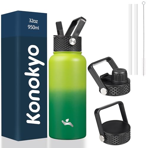 Image of Konokyo 32 oz Insulated Stainless Steel Water Bottle with Straw Lid