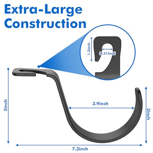 TRAVEL DEPOT XL Headrest Hanger Hooks, Heavy-Duty Car Seat Hook for Purses, Bags & Groceries, Universal Fit Storage Headrest Organizer for Vehicle, Strong Durable Backseat Hanger, Interior Accessories