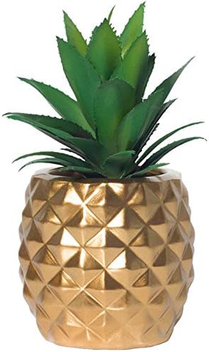 BLASCOOL Artificial Succulent Pineapple Room Decor - House Greenery for Hotel Restaurant Home Office Kitchen Table (01 Gold)