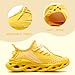 EGMPDA Boys & Girls Kids Shoes Walking Sneakers Slip On Tennis Athletic Running Non Slip Cushioned Spiral Sole Fashions Lightweight Breathable Casual for Big Kid Yellow Size 3