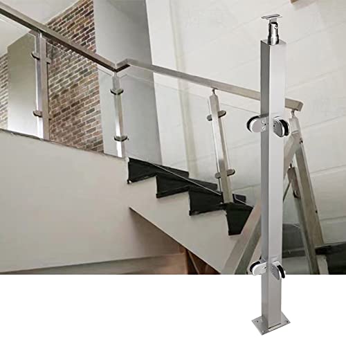 Poteau carré robuste pour clôture en verre et fixation d'extrémité - 2